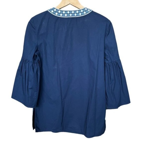 Tory Burch Ariana Blouse Embellished Embroidered Women Size 6 - Picture 4 of 10